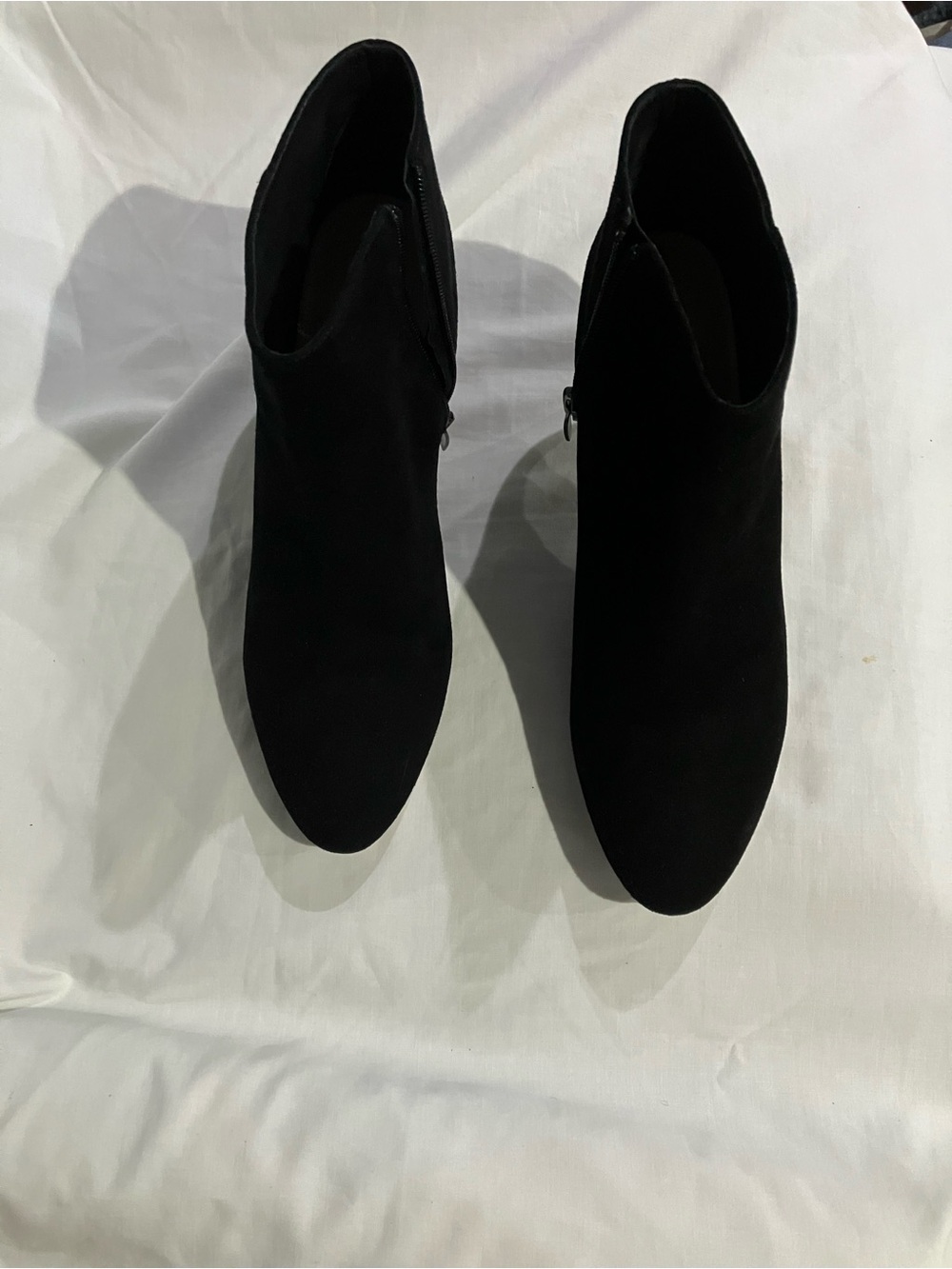 Via Spiga Black Suede Ankle Booties with Side Zip